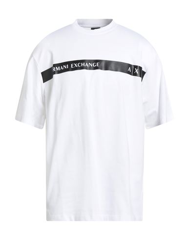Armani Exchange Man T-shirt White Size L Cotton In White