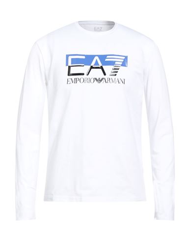 Ea7 Man T-shirt White Size 3xl Cotton, Elastane In White