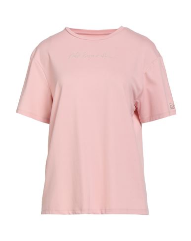 Ea7 Woman T-shirt Pink Size Xxl Polyester, Elastane In Pattern