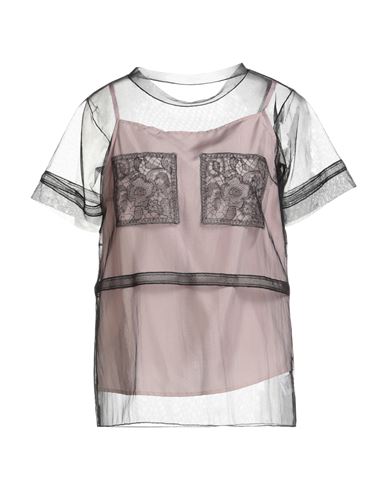 Sofie D'hoore Woman Top Black Size 6 Nylon In Gray