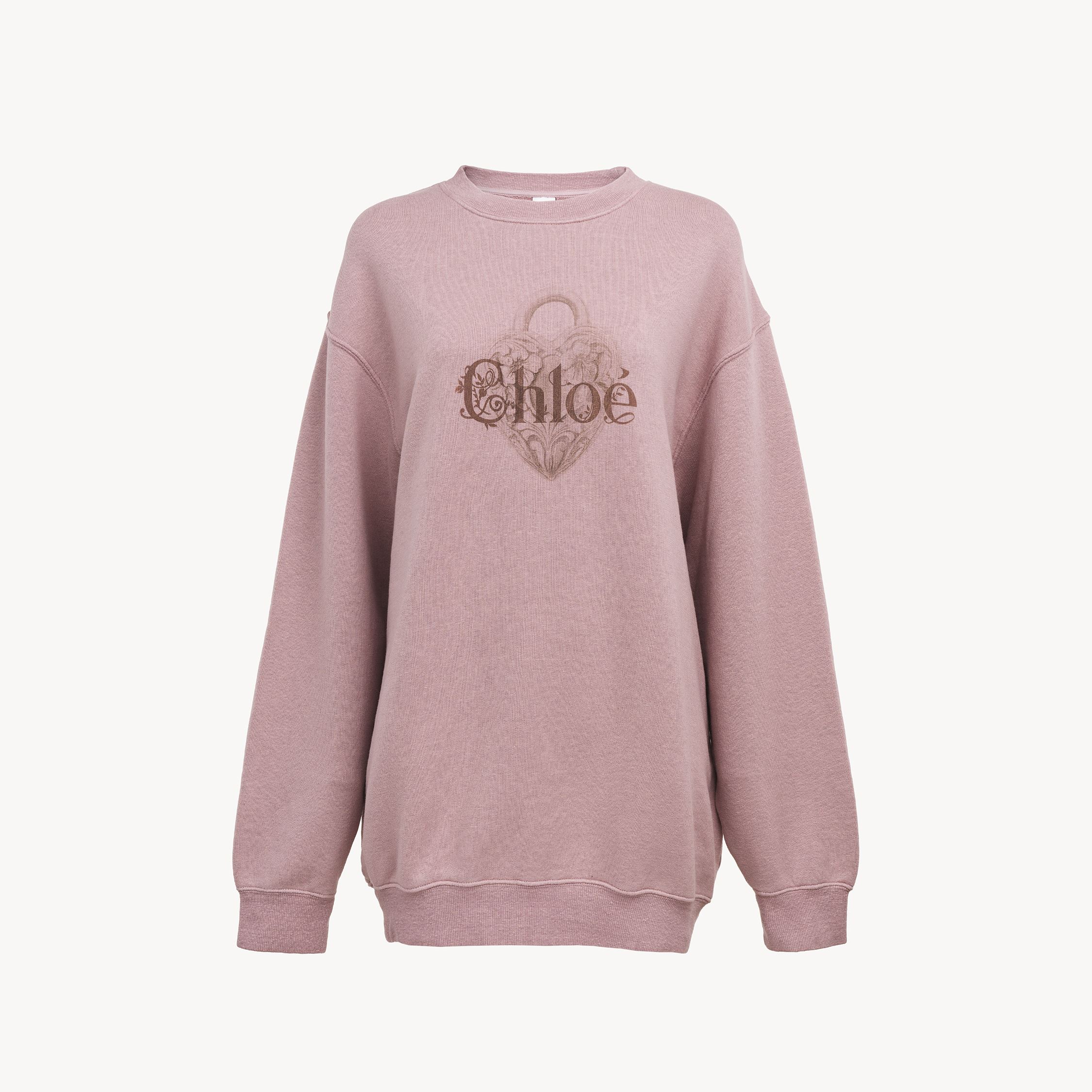 Chloé Oversized Logo Sweater In Pink