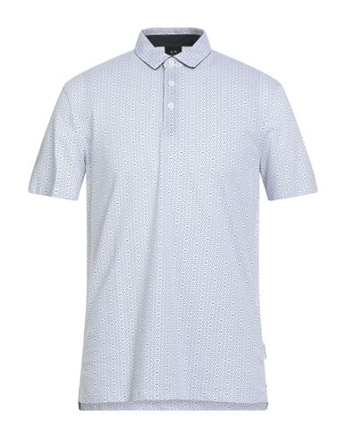 Armani Exchange Man Polo Shirt White Size L Cotton In Blue