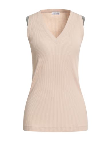 Brunello Cucinelli Woman Top Beige Size L Cotton, Acetate, Silk, Brass In Neutral