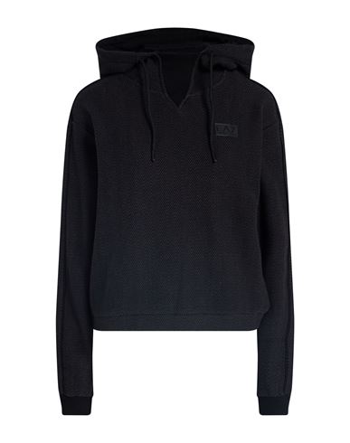 Ea7 Woman Sweatshirt Black Size Xl Cotton In Black