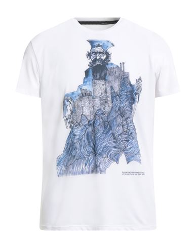 Rrd Man T-shirt Blue Size 40 Polyamide, Elastane In White
