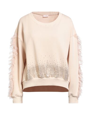 Liu •jo Woman Sweatshirt Beige Size S Cotton, Polyester In Neutral