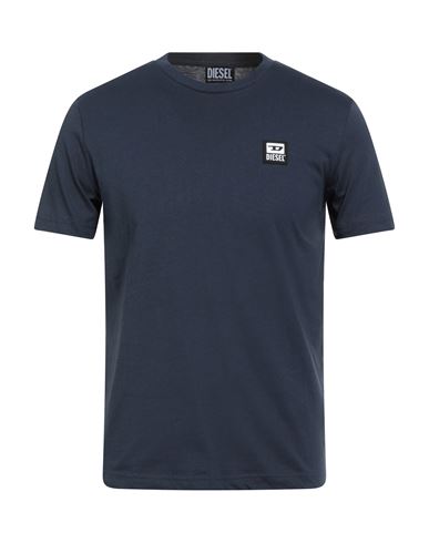 Diesel Man T-shirt Midnight Blue Size S Cotton In Blue