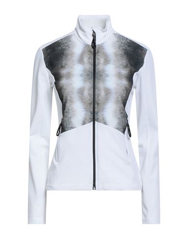 Ea7 Woman Sweatshirt White Size L Polyester, Elastane In White