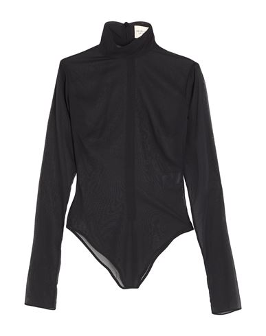 The New Arrivals Ilkyaz Ozel Woman Bodysuit Black Size 10 Silk In Black