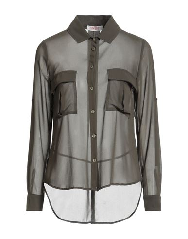 Kontatto Woman Shirt Military Green Size Onesize Polyester In Green