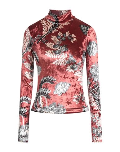 Etro Woman Top Brick Size 0 Polyester, Elastane In Burgundy