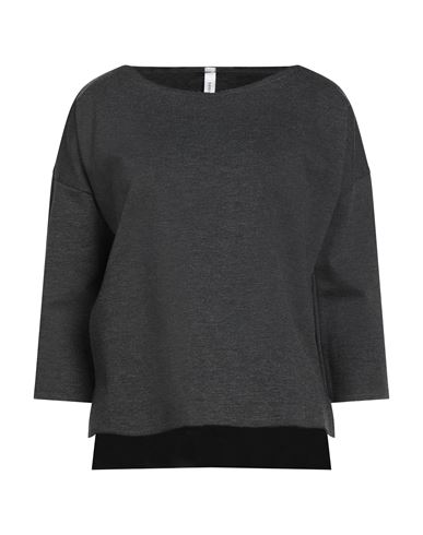 Tensione In Woman T-shirt Charcoal Size M Viscose, Nylon, Elastane In Gray