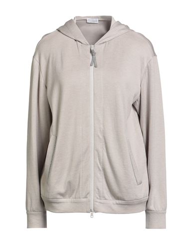Brunello Cucinelli Monili-embellished Cotton-silk Hoodie In Neutral