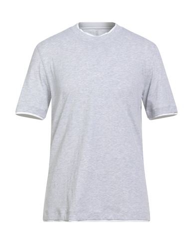 Brunello Cucinelli Man T-shirt Light Grey Size Xl Cotton In Gray