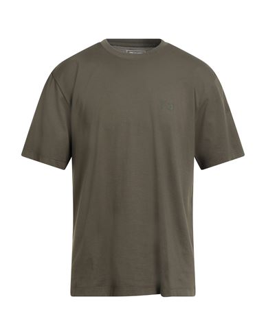 Y-3 Man T-shirt Military Green Size L Cotton, Elastane In Green