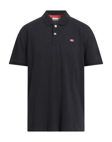Napapijri Man Polo Shirt Navy Size L Cotton In Black