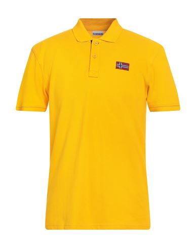 Napapijri Man Polo Shirt Mandarin Size L Cotton In Orange