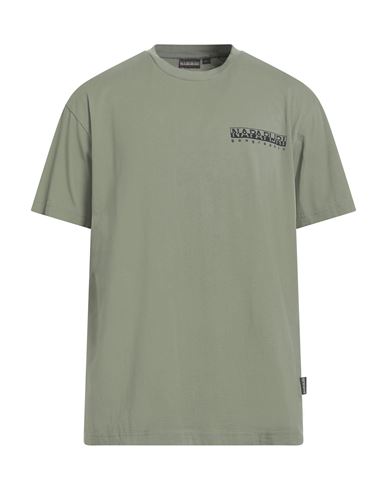Napapijri Man T-shirt Military Green Size L Cotton In Green