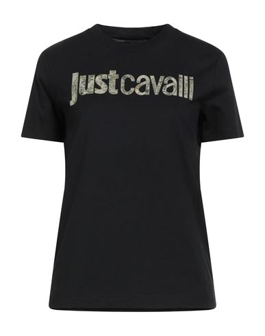 Just Cavalli Woman T-shirt Black Size L Cotton In Black