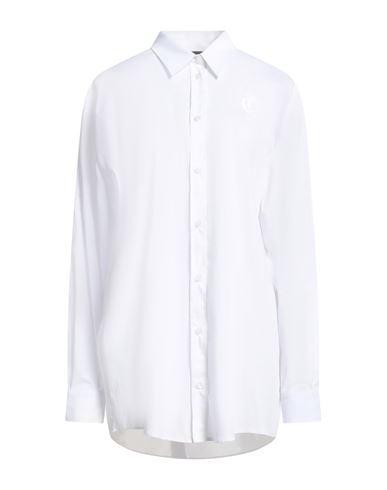 Just Cavalli Woman Shirt White Size 10 Cotton, Polyamide, Elastane In White
