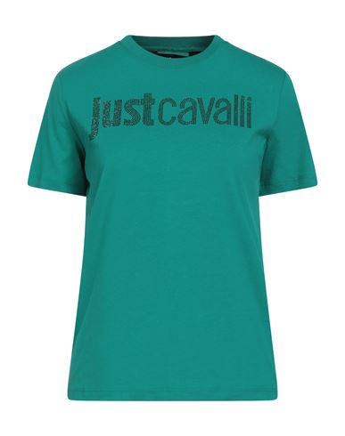 Just Cavalli Woman T-shirt Emerald Green Size L Cotton In Green