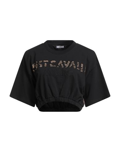 Just Cavalli Woman T-shirt Black Size Xl Cotton In Black