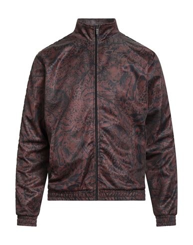 Just Cavalli Man Sweatshirt Brown Size 3xl Polyester, Elastane, Cotton In Brown