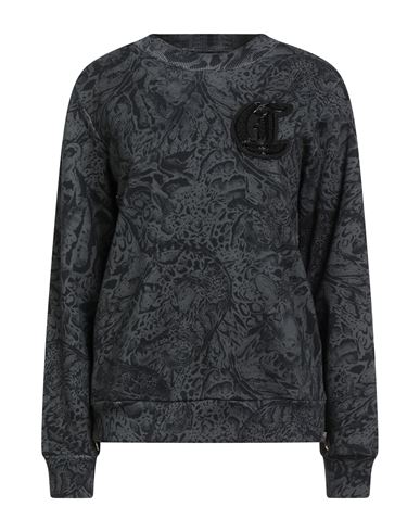 Just Cavalli Woman Sweatshirt Charcoal Size S Cotton, Elastane In Gray