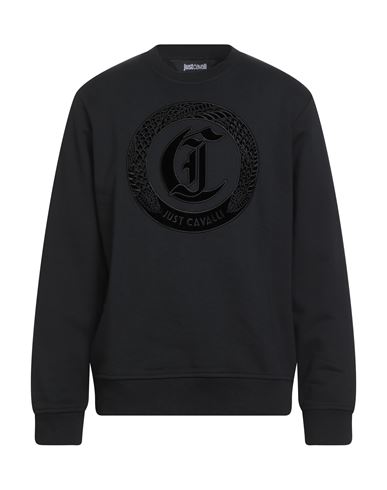 Just Cavalli Man Sweatshirt Black Size L Cotton In Black