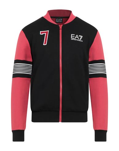 Ea7 Man Sweatshirt Black Size Xxl Cotton, Polyester, Elastane In Multi