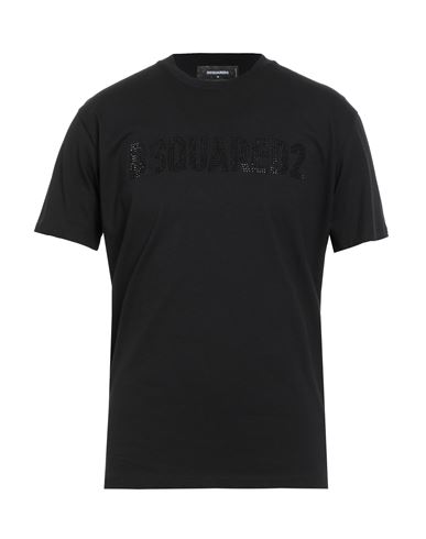 Dsquared2 Man T-shirt Black Size L Cotton In Black