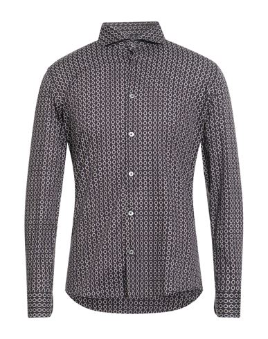 Grey Daniele Alessandrini Man Shirt Dark Brown Size 16 ½ Cotton In Gray