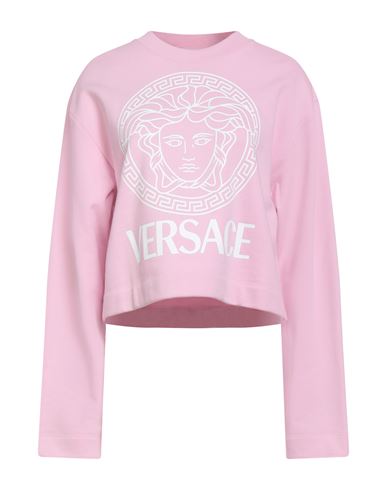 Versace Woman Sweatshirt Pink Size 10 Cotton, Elastane In Pink