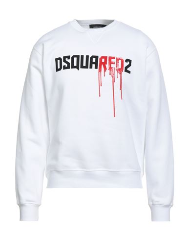 Dsquared2 Man Sweatshirt White Size L Cotton, Elastane In White