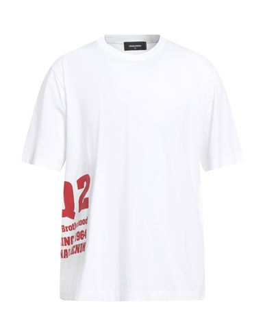 Dsquared2 Man T-shirt White Size L Cotton In White
