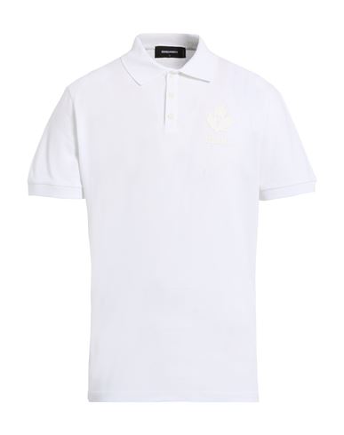Dsquared2 Man Polo Shirt White Size M Cotton In White