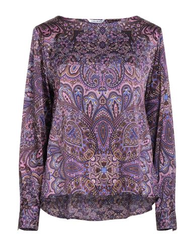 Caliban Woman Top Purple Size 10 Silk In Purple
