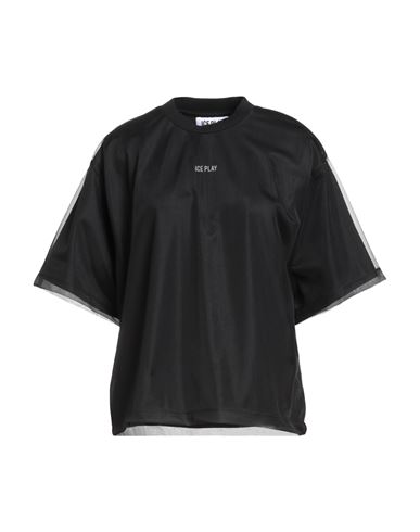 Ice Play Woman T-shirt Black Size S Cotton, Polyester In Black
