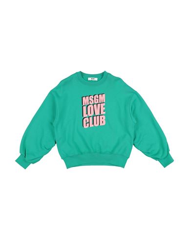 Msgm Toddler Girl Sweatshirt Emerald Green Size 6 Cotton In Green