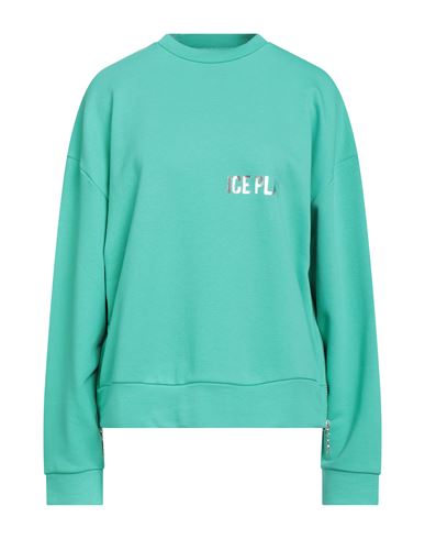 Ice Play Woman Sweatshirt Green Size L Cotton, Polyester In Green