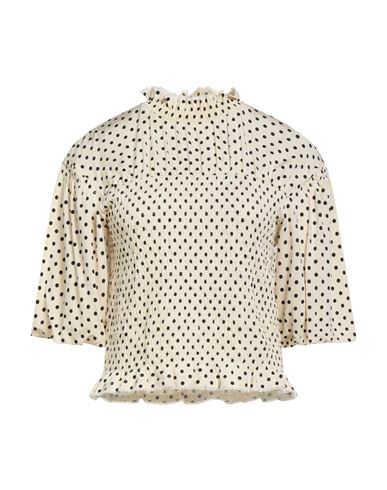 Sandro Woman Top Cream Size 3 Viscose, Elastane In White