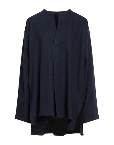 Sofie D'hoore Woman Top Navy Size 6 Cotton, Wool In Blue