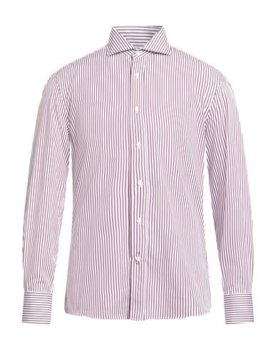 Brunello Cucinelli Man Shirt Burgundy Size M Cotton In Pink