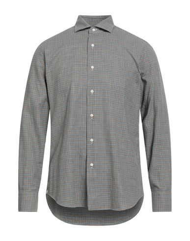Grigio Man Shirt Grey Size 17 Cotton In Gray