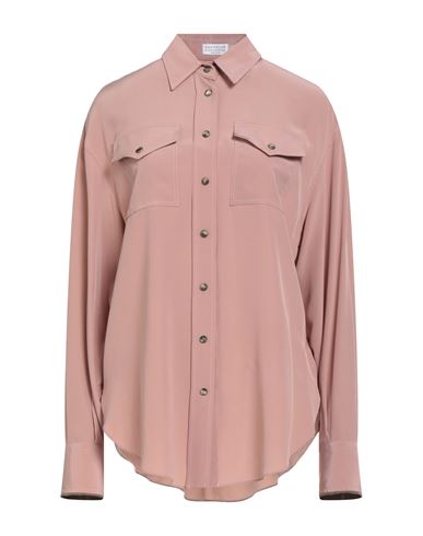 Brunello Cucinelli Woman Shirt Antique Rose Size M Silk In Pink