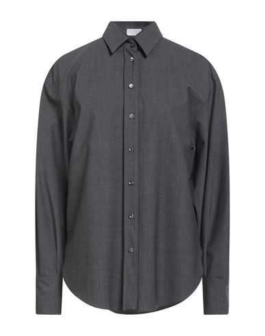 Brunello Cucinelli Woman Shirt Grey Size 3xl Virgin Wool, Polyamide, Elastane In Gray
