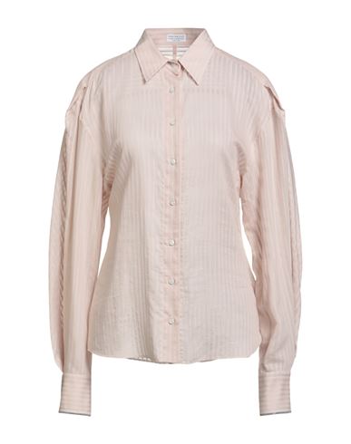 Brunello Cucinelli Woman Shirt Light Pink Size L Cotton, Silk