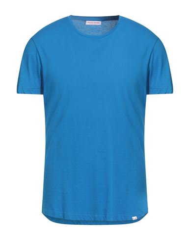 Orlebar Brown Man T-shirt Azure Size L Cotton In Blue