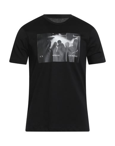 Armani Exchange Man T-shirt Black Size L Cotton In Black