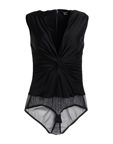 Versace Woman Bodysuit Black Size 10 Viscose, Polyamide, Elastane